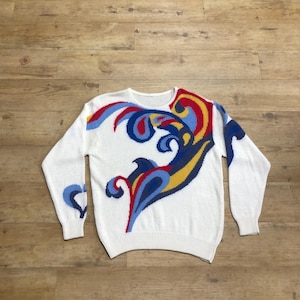 Vintage Strickpullover Strick Stricker Retro Gr.40/M-L 80s 90s Sweater Sweatshirt Jacke Hoddie Pullover Oversized Heavy Wolle Carlo