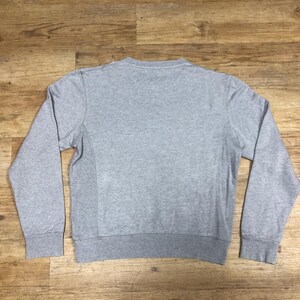 Puede incluir: Una sudadera gris de manga larga con cuello redondo.