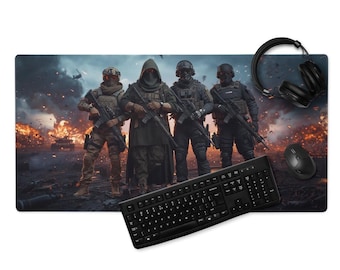 "Katze, Team 6 Soldaten, Call of Theme ""Duty"" Schreibtischmatte, Schreibtischmatte mit rutschfester Gummiunterlage von 4 mm."