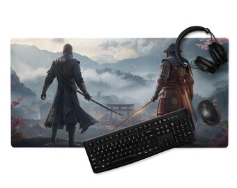 Shadow Assassins Schreibtischmatte, Filmische Östliche Fantasy, genähte Kanten, rutschfeste Gummibasis, Gaming Mauspad, 4 mm