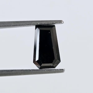 1.02 CT Natural Loose Coffin Shape Diamond Black Color Coffin Cut Diamond 8.40 MM Natural Loose Black Diamond Coffin Rose Cut Diamond