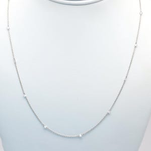 Real Diamonds Floating Diamonds Station Necklace, 18K Gold Diamond Charms Necklace, Diamond Station Necklace, Gift for her