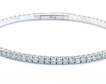 Pulsera de tenis flexible de diamantes en oro de 18 quilates (4,00 quilates)