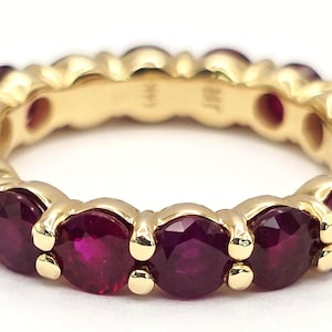 14K Gold Rubin Eternity Band Ring: Juli Birthstone Schmuck
