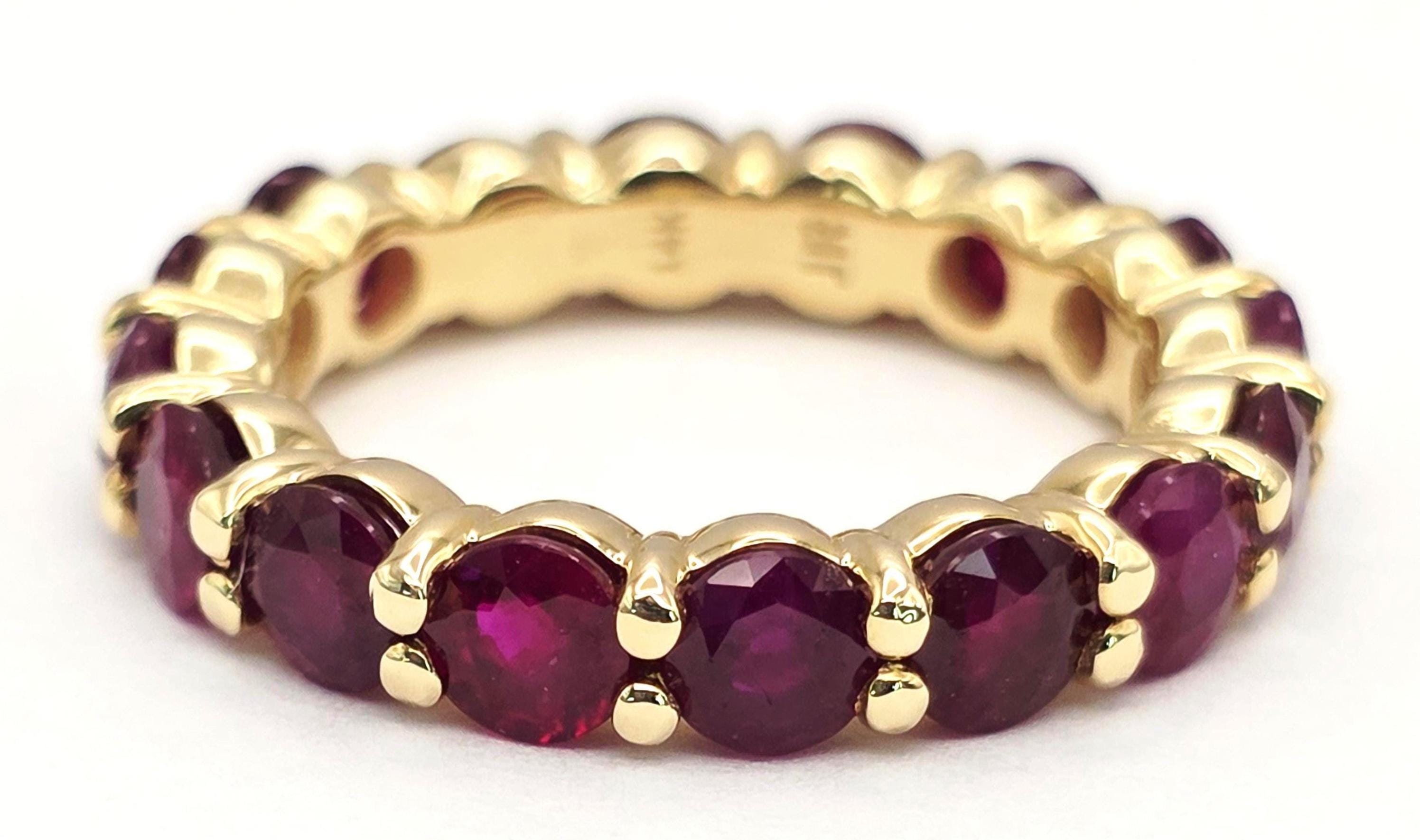 14K Gold Ruby Eternity Band Ring: July Birthstone Jewelry - Etsy