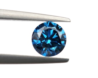 1.01 Carat Fancy Intense Blue Diamond: Round Cut VS1 Natural Gemstone
