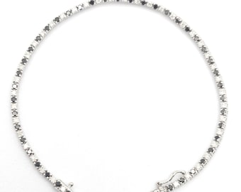 14K Weißgold Black & White Diamant Tennis Armband