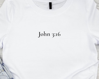 John 3:16 T-Shirt, Minimalist Christian Shirt, Faith Based Gift