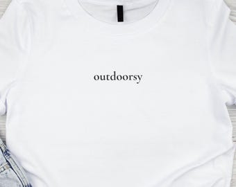 Outdoorsy T-Shirt, Minimalist Gender Neutral Tee, Comfy Eco-Friendly Apparel