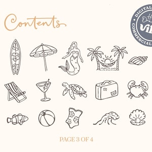 Kustillustraties: handgetekende zomerstrandafbeeldingen (SVG, PNG, commerciële licentie) afbeelding 5