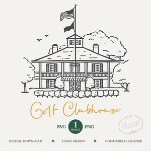 Golf Clubhouse Illustration: Hand Drawn Golf image (SVG, PNG, Commercial License)