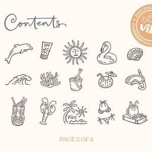 Kustillustraties: handgetekende zomerstrandafbeeldingen (SVG, PNG, commerciële licentie) afbeelding 4