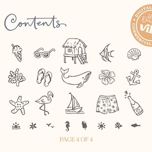 Kustillustraties: handgetekende zomerstrandafbeeldingen (SVG, PNG, commerciële licentie) afbeelding 6