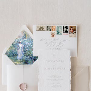 Envelope Liner Blue White Invitations Wedding | Envelope Liner | A7 Envelope Liner | Envelope Liner Template | Envelope Liner Stationery