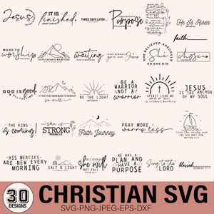 Paquete de SVG cristianos, SVG de versículos bíblicos, SVG de fe, citas religiosas, SVG de las Escrituras, inspiración cristiana, archivos de corte para Cricut y Silhouette
