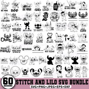 Stitch SVG, Lilo i Stitch SVG, Anioł SVG, Stitch Cartoon SVG, Stitch Tumbler SVG, Stitch Para SVG, Stitch i lilo Clipart, Plik Cricut,