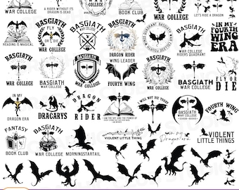Basgiath War College Bundle,Fourth Wing Svg Bundle,Dragon Rider,War College svg,Dragon Svg,Iron Flame svg,cricut cut files,Digital download