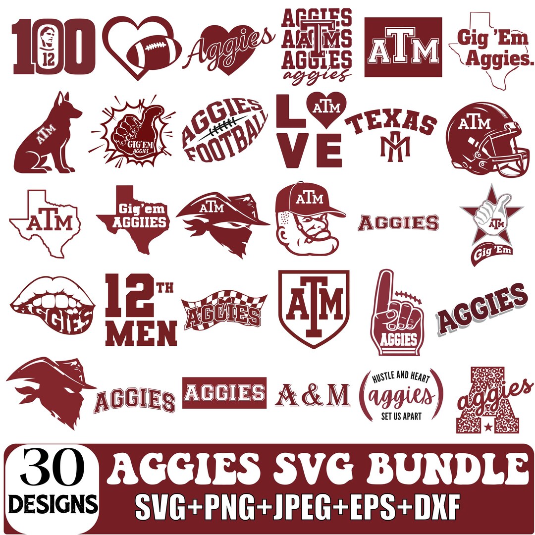 Aggies Svg Bundle, Aggies Png Clipart, Cut Files for Cricut, Cricut ...