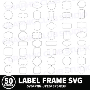 Label SVG Rahmen SVG Bundle, moderne Label Cut Files, Vintage Rahmen svg, Rahmen Clipart, Banner svg, Cricut Silhouette Rahmen SVG, kommerzielle Nutzung