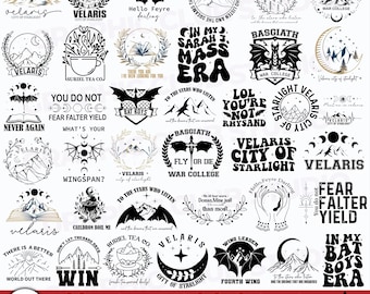 Acotar Velaris Svg Bundle,Velaris City of Starlight,The night court svg,Sarah J Maas Svg, Fourth Wing,Basgiath War College,Cricut cut files,