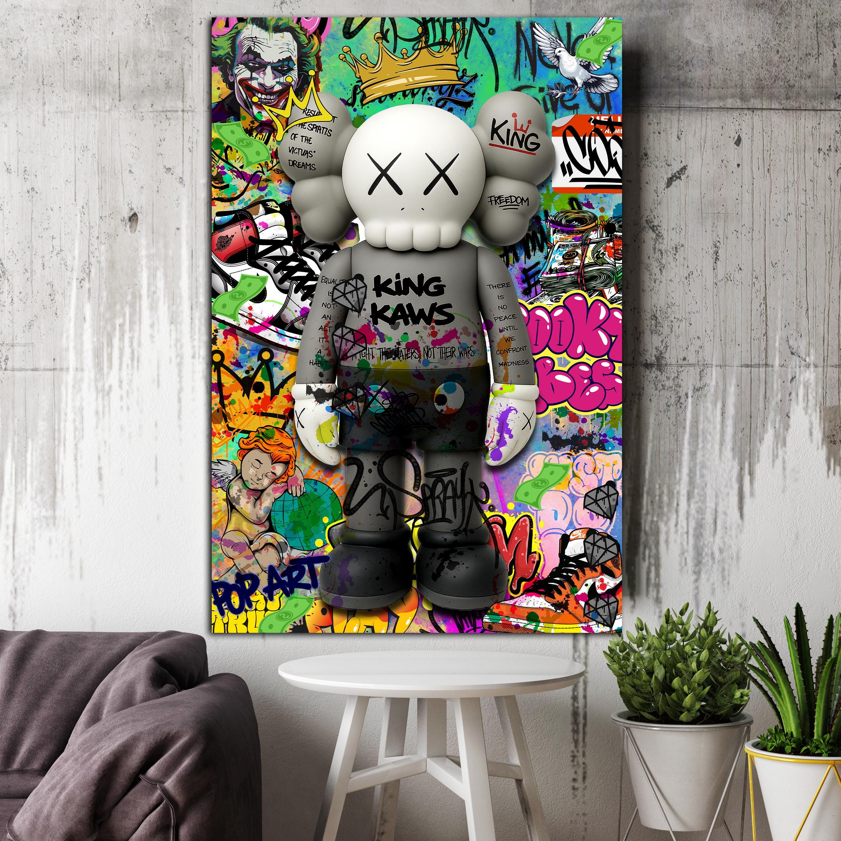 Kaws Graffiti Art Print, Street Art Poster, Urban Wall Decor, Pop