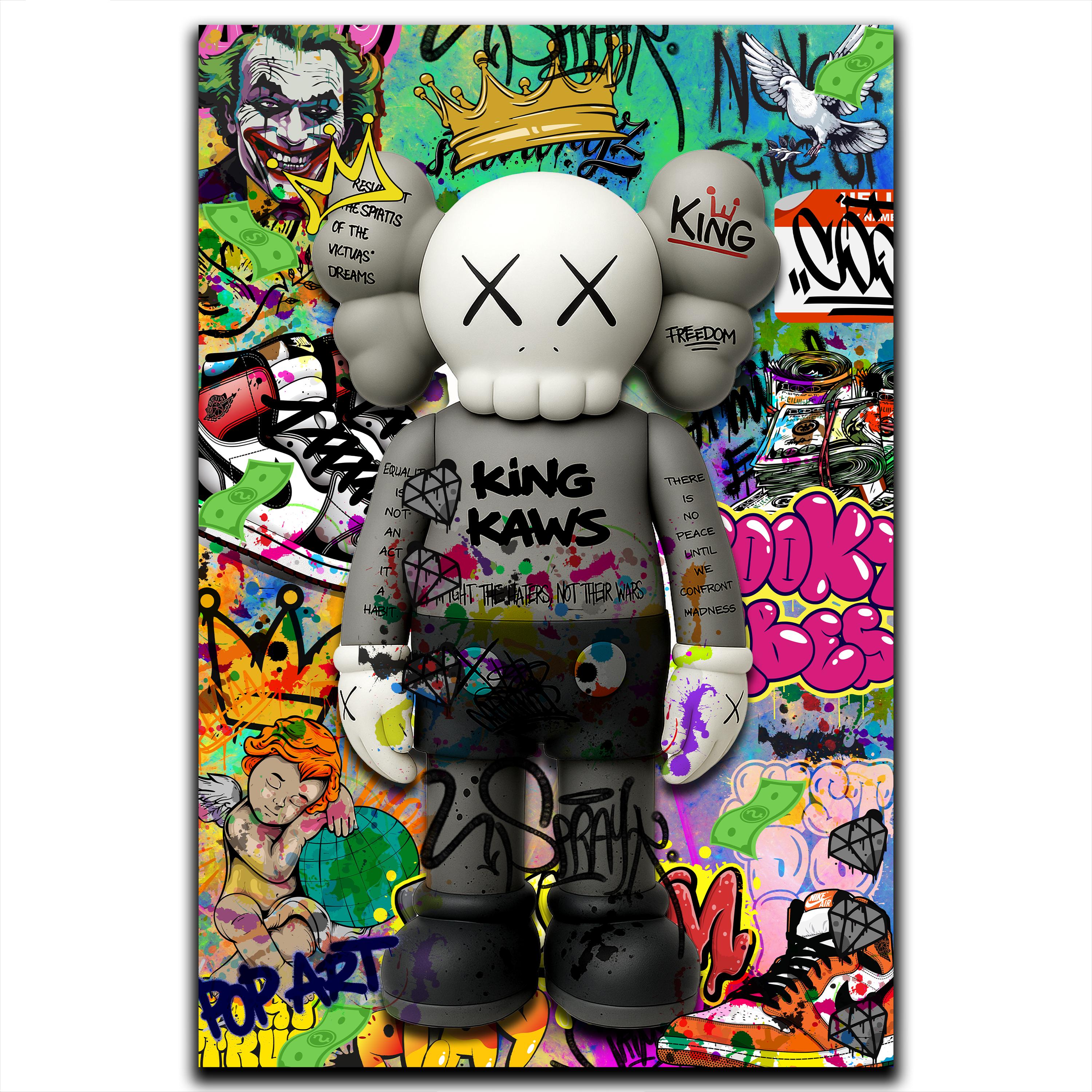 Kaws Graffiti Art Print, Street Art Poster, Urban Wall Decor, Pop
