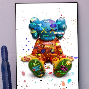 Modern Pop Art Poster featuring Graffiti Hypebeast | Printable Wall Decor, Urban Vibes Toy Figure Print, Perfect Gift Idea