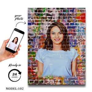 Personalized Street Art Portrait, Graffiti Portrait From Photo, Personalized Portrait Graffiti, Pop-Art Style Gift