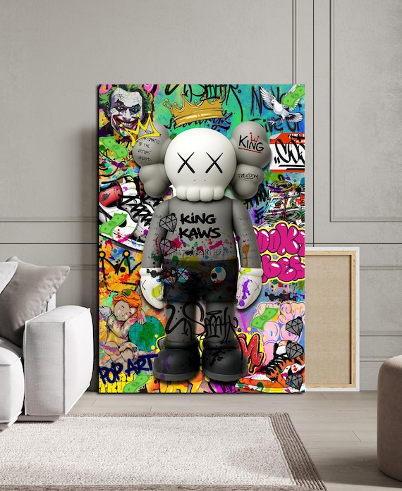 Kaws Graffiti Art Print, Street Art Poster, Urban Wall Decor, Pop
