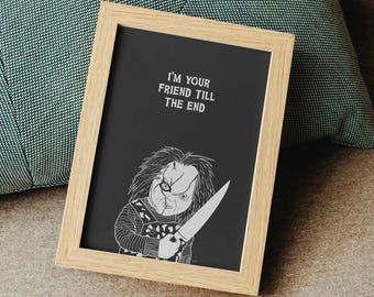 Child's Play Movie Quote Print: Chucky Minimalist Movie Poster Home Decor (Digital Download)