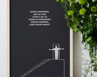 The Truman Show Movie Quote Print: Minimalist Home Decor (Digital Download)