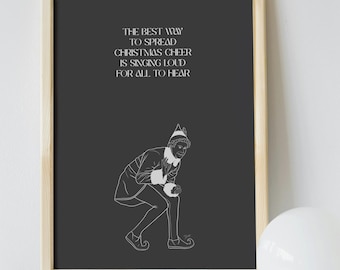 Elf Movie Quote Print: Minimalist Movie Poster Home Decor (Digital Download)