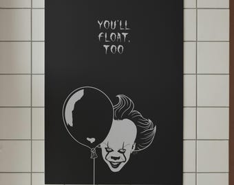 It Movie Quote Print: Pennywise Minimalist Movie Poster Home Decor (Digital Download)