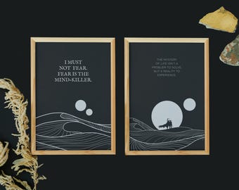 Dune Set of 2 Movie Quote Prints: Minimalist Home Décor (Digital Download)