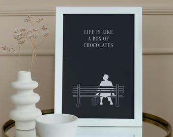 Forrest Gump Movie Quote Print: Minimalist Movie Poster Home Decor (Digital Download)