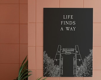 Jurassic Park Quote Print: Minimalist Movie Poster Home Decor (Digital Download)