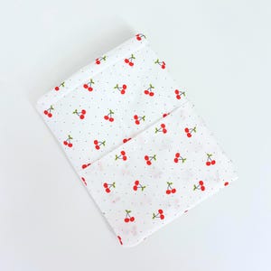 White Cherries Book/Kindle Sleeve with Pocket