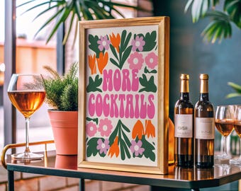 Bar Cart Art | Bar Cart Decor | Cocktail Wall Art | Cocktail Poster | Cocktail Sign | Cocktail Print | Alcohol Print | Cheers Print