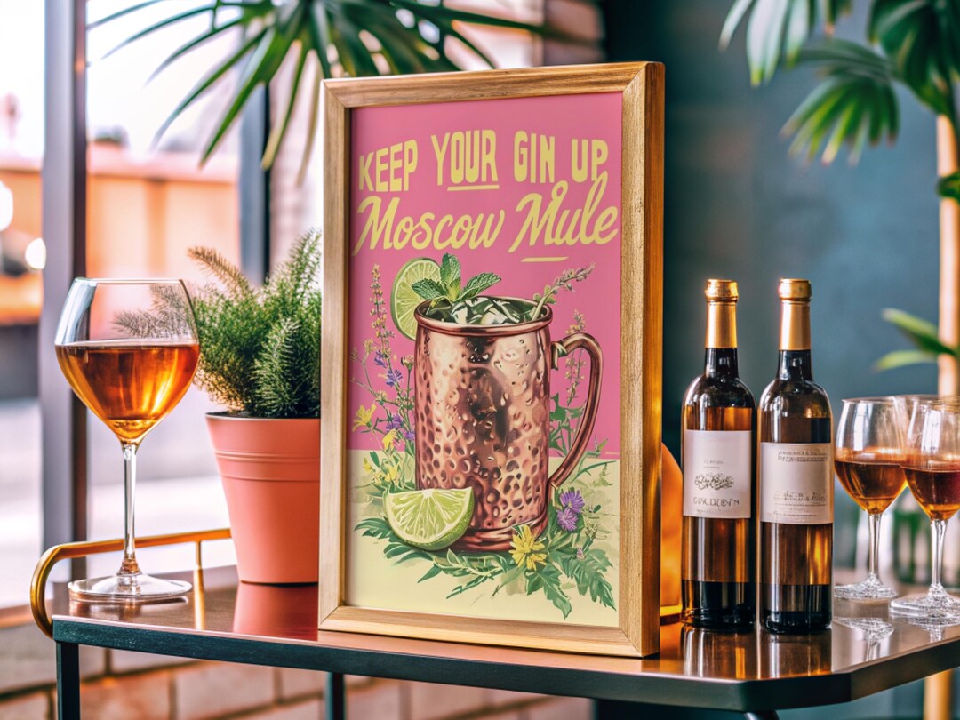 Bar Cart Art Cocktail Wall Decor Alcohol Poster Print Cheers Sign for ...