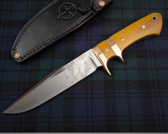 Handgemaakt custom jachtmes met schede – perfect cadeau voor buitenmensen, verzamelaars en avonturiers