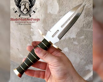 Op maat gemaakt handgesmeed dolkmes met dubbele rand | BladeMastersForge