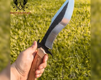 Op maat gemaakt handgemaakt bowiemes – BladeMastersForge – volledige tang, superieur staal, totale lengte: 12 inch
