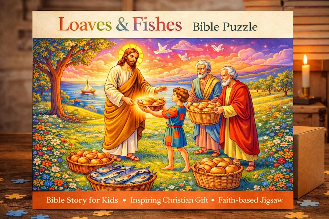 Loaves and Fishes Puzzle, 30 Piece Kids Puzzle, Bible Story Puzzle ...
