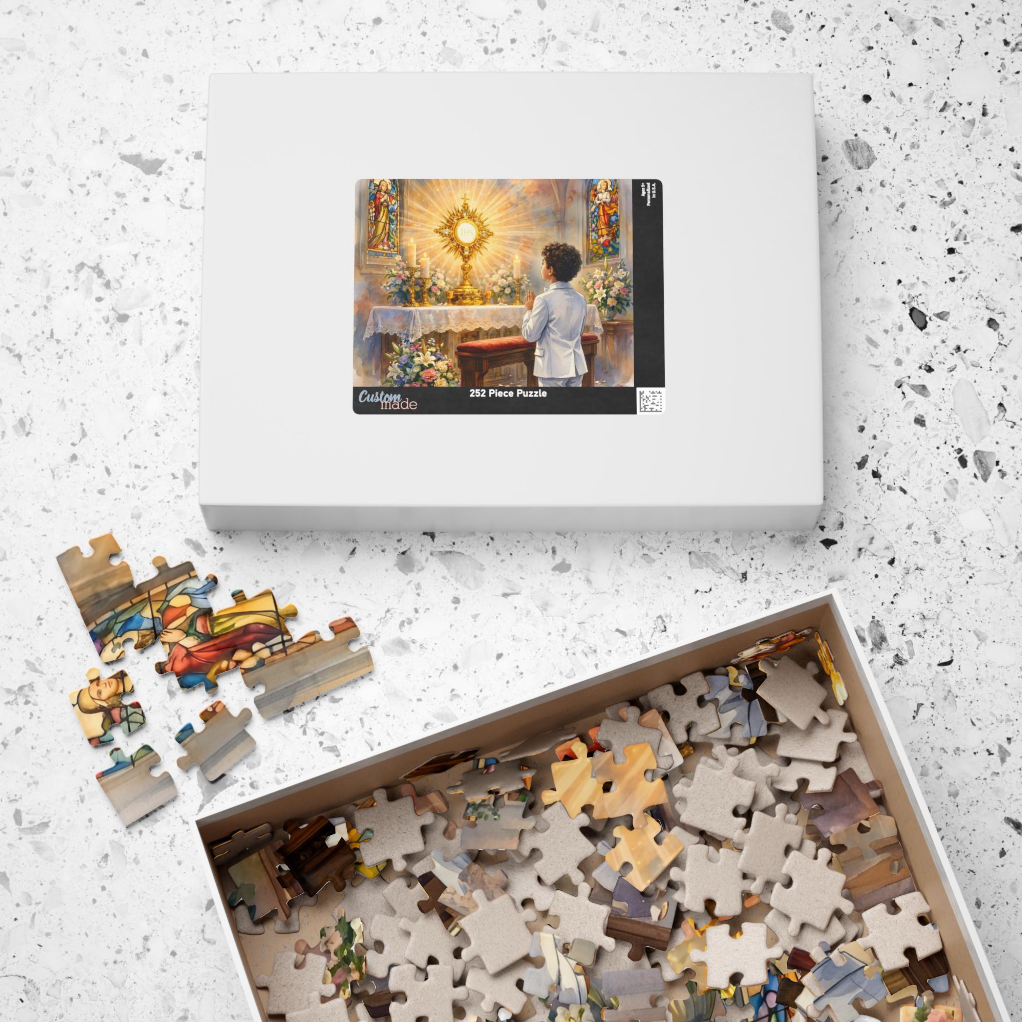 First Communion Gift for Boys, Catholic Puzzle, Eucharist Art Jigsaw ...
