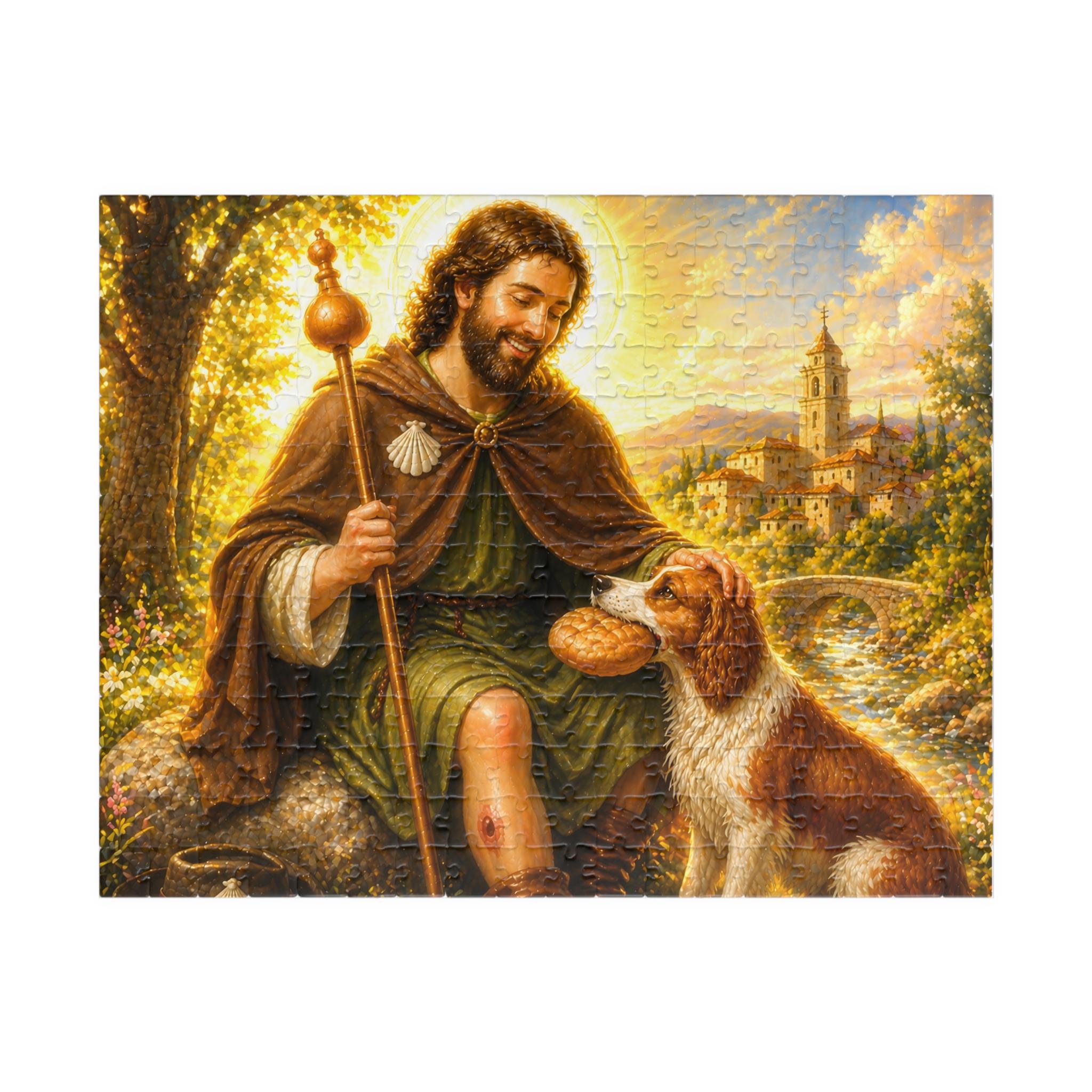 Saint Roch Puzzle, Patron Saint of Dogs, Catholic Jigsaw Puzzle, Faith ...