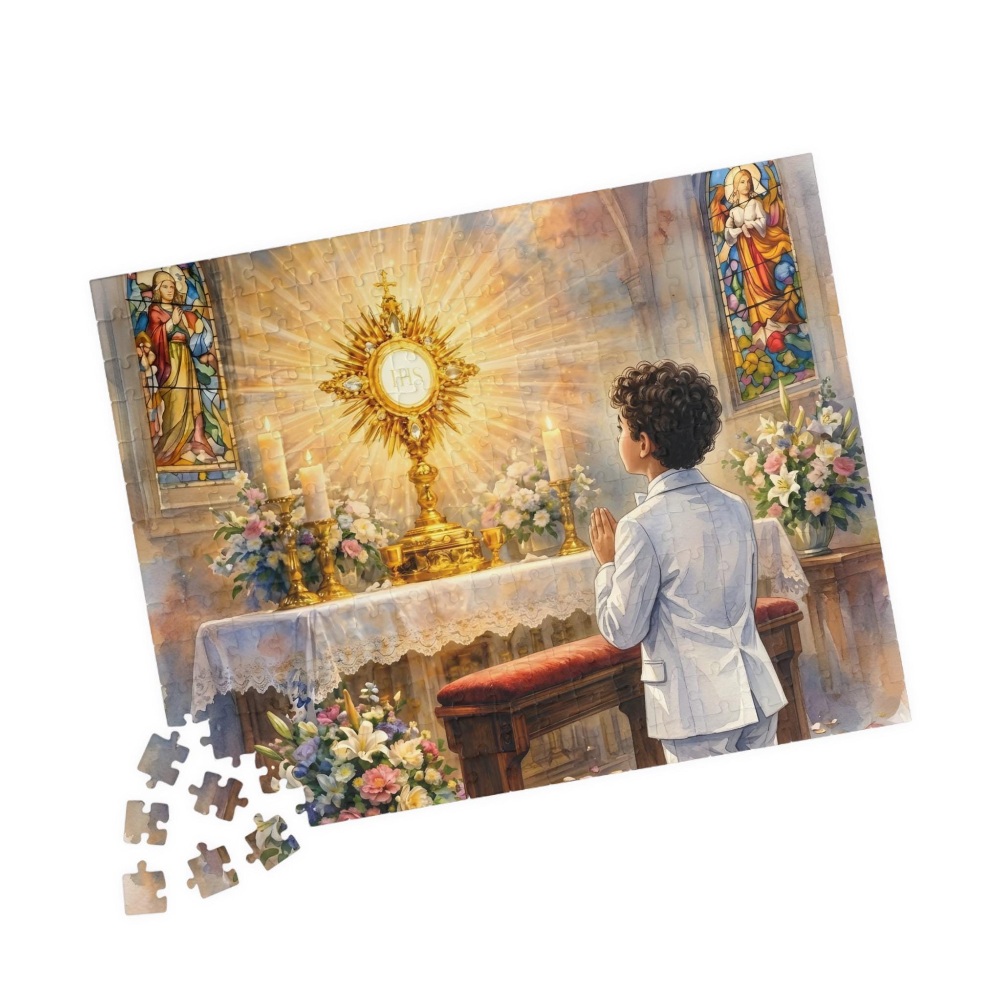 First Communion Gift for Boys, Catholic Puzzle, Eucharist Art Jigsaw ...