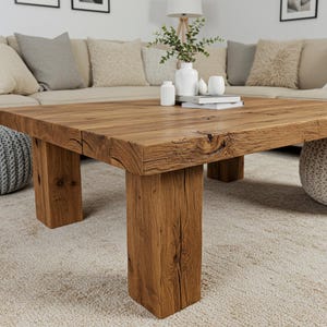 Rustic Reclaimed Wood Coffee Table, Handmade Chestnut Wood Living Room Furniture, Farmhouse Design, Barnwood Coffee Table, Gift for Women