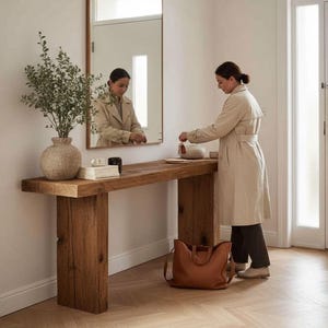 Bijzettafel van teruggewonnen hout - rustiek handgemaakt portiek