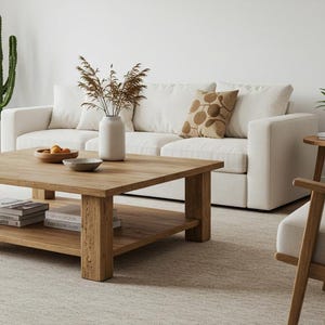 Rustikaler Couchtisch aus recyceltem Kastanienholz