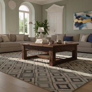 Coffee Table: Handmade Reclaimed Chestnut Wood - Rustic Style